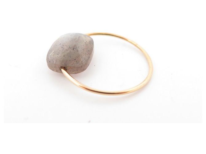 NUOVO ANELLO A T MORGANNE BELLO CANDY 55 CUSCINO ORO GIALLO 18K & LABRADORITE D'oro - vista 2