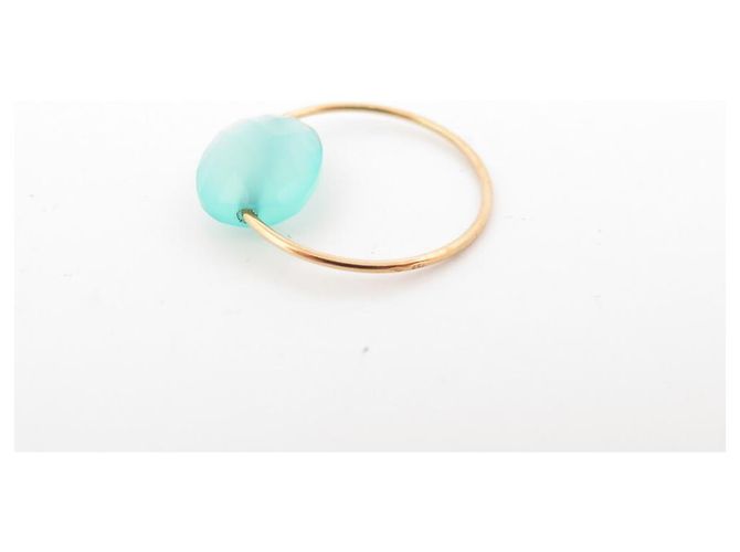 NUEVO ANILLO CANDY T DE MORGANNE BELLO 55 COJÍN ORO AMARILLO 18K Y AMAZONITA Dorado - vista 2