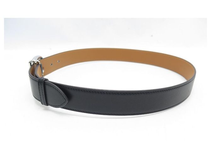 Hermès NEUER HERMES SEVRES GÜRTEL 32 TADELGRÖSSE 80 IN BLACK BOX LEDERGÜRTEL Schwarz - Ansicht 2