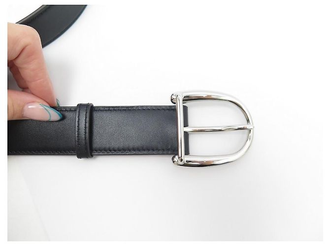 Hermès NEUER HERMES SEVRES GÜRTEL 32 TADELGRÖSSE 80 IN BLACK BOX LEDERGÜRTEL Schwarz - Ansicht 4