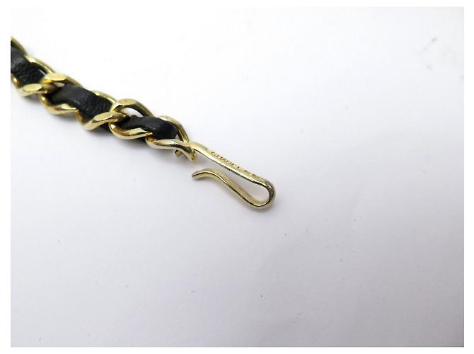 Chanel-T-Gürtel 65 95 INTERLACED CHAIN LEDER-MEDAILLON LOGO CC 1982 Gürtel Golden - Ansicht 3