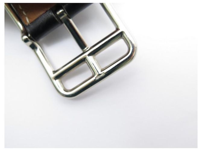 Hermès HERMES CAPE COD T BELT90 REVERSIBLE IN BLACK TOGO BROWN BOX LEATHER BELT - view 10