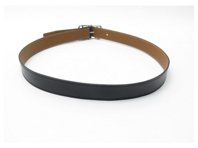 Hermès HERMES CAPE COD T BELT90 REVERSIBLE IN BLACK TOGO BROWN BOX LEATHER BELT - view 3