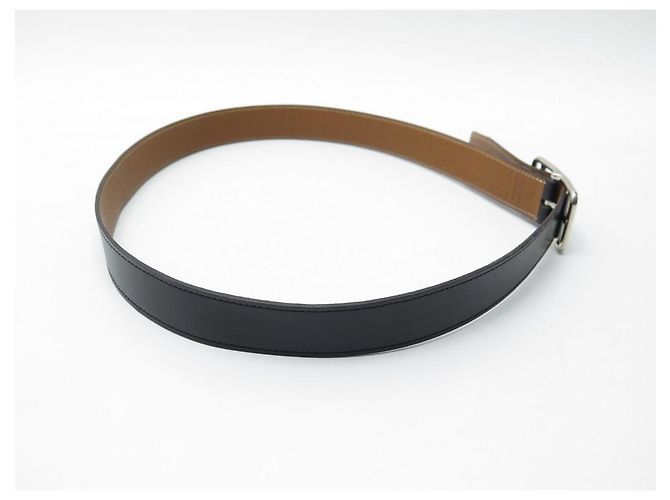 Hermès HERMES CAPE COD T BELT90 REVERSIBLE IN BLACK TOGO BROWN BOX LEATHER BELT - view 4