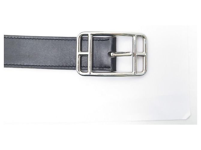 Hermès HERMES CAPE COD T BELT90 REVERSIBLE IN BLACK TOGO BROWN BOX LEATHER BELT - view 8