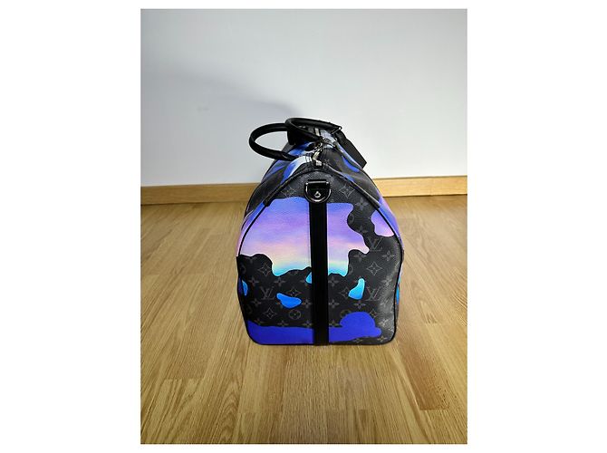 Abbesses Louis Vuitton Keepall 55 bandoulière Multicolore Grigio antracite - vista 4