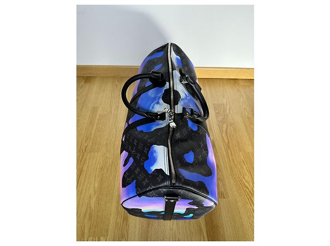 Abbesses Louis Vuitton Keepall 55 bandoulière Multicolore Grigio antracite - vista 5