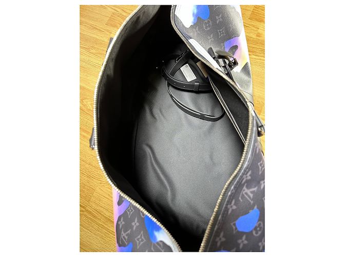 Abbesses Louis Vuitton Keepall 55 bandoulière Multicolore Grigio antracite - vista 6
