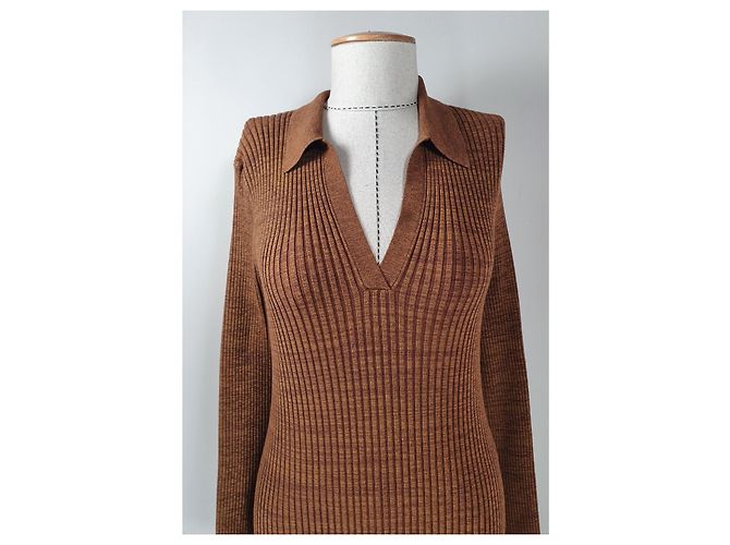 Vestido marrón de viscosa Helmut Lang Castaño - vista 2