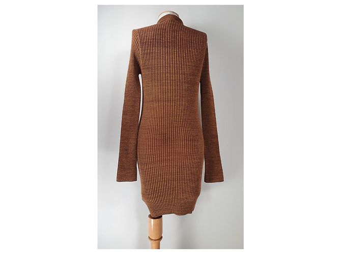 Vestido marrón de viscosa Helmut Lang Castaño - vista 5
