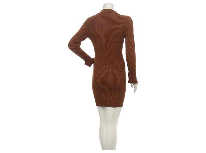Vestido marrón de viscosa Helmut Lang Castaño - vista 9