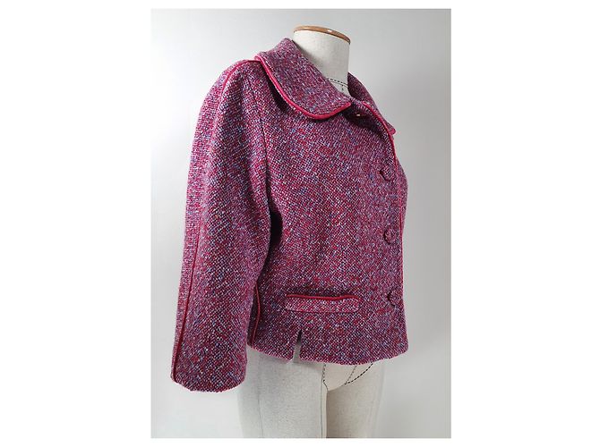 Luisa Beccaria Abrigo corto blazer de tweed Multicolor - vista 3