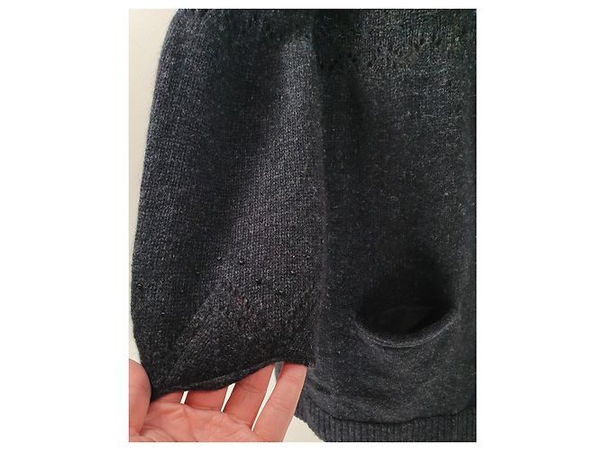 Vestido Essentiel Antwerp Gris Oscuro Lana Angora M Gris antracita - vista 3