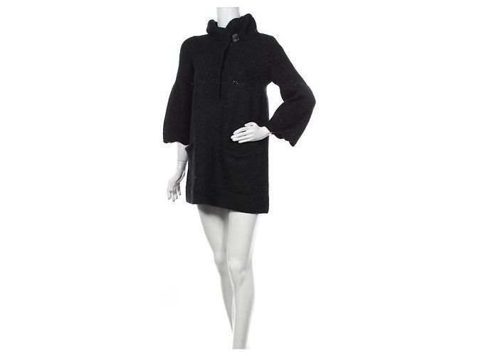 Vestido Essentiel Antwerp Gris Oscuro Lana Angora M Gris antracita - vista 7