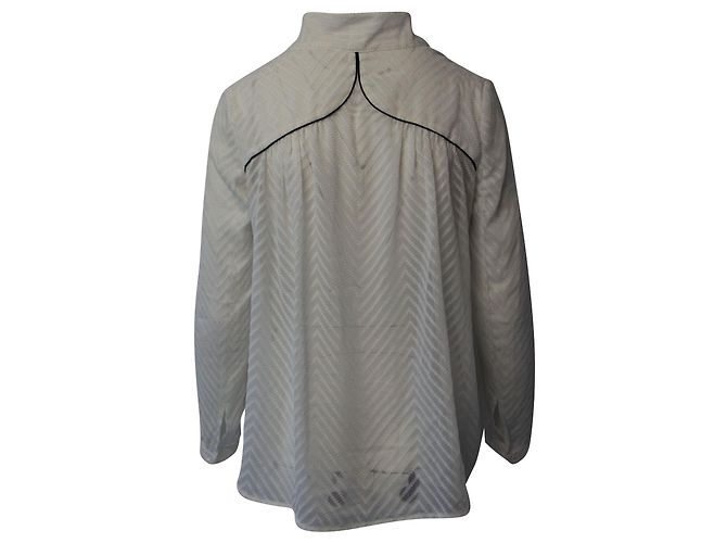 Blusa con textura Ba&sh de poliéster blanco - vista 3