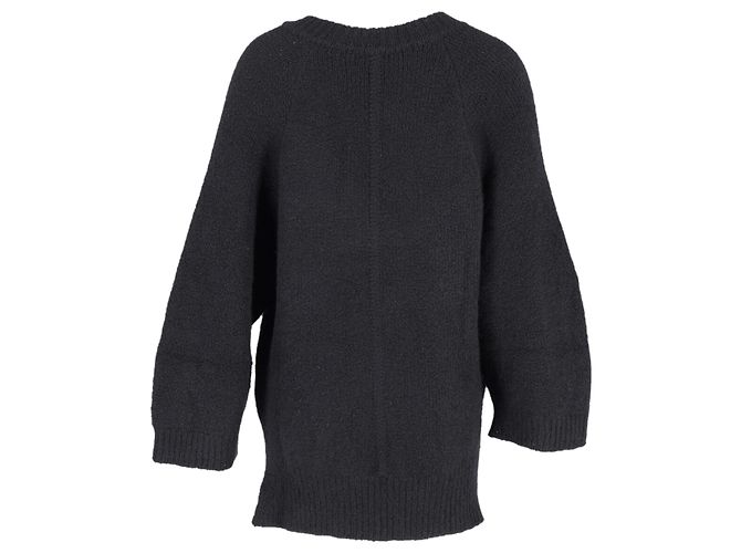 Suéter Adam Lippes Chunky Knit Deep Gola V em Caxemira Preta Preto - vista 3