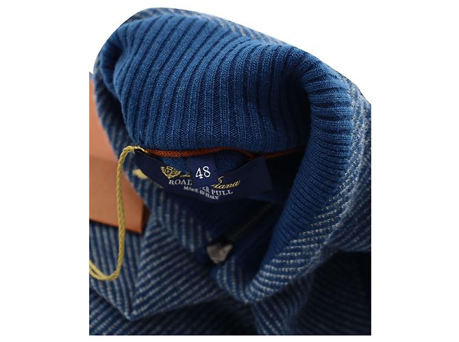 Maglia Pullover Roadster Loro Piana in Cashmere Blu - vista 4