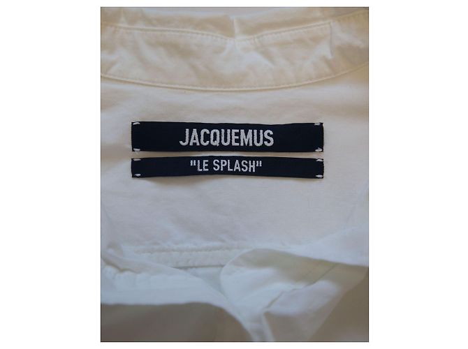 Jacquemus La robe Baunhilha Vestido camisero a capas de algodón blanco - vista 4