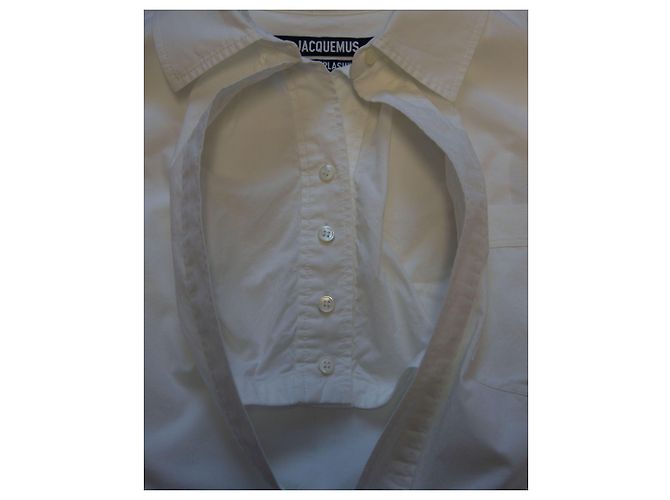 Jacquemus La robe Baunhilha Vestido camisero a capas de algodón blanco - vista 5