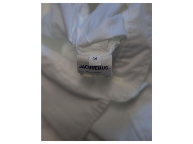 Jacquemus La robe Baunhilha Vestido camisero a capas de algodón blanco - vista 6