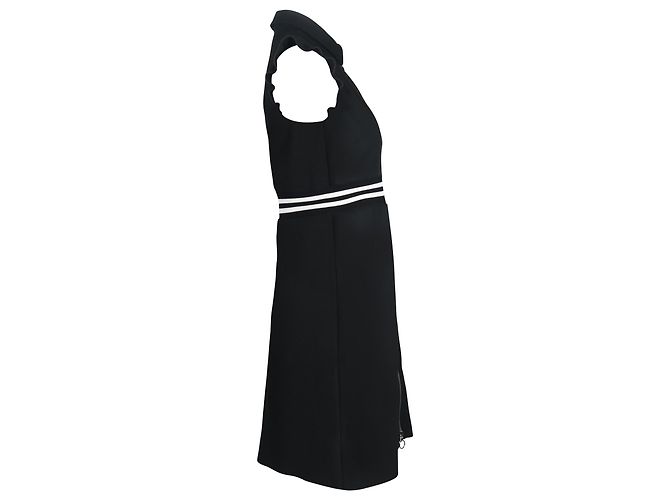 Maje Minikleid mit Rüschenärmeln aus schwarzem Polyester - Ansicht 2