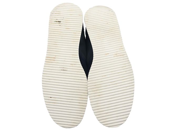 Brunello Cucinelli Baskets à Lacets à Empiècements en Daim Bleu Marine - vue 5