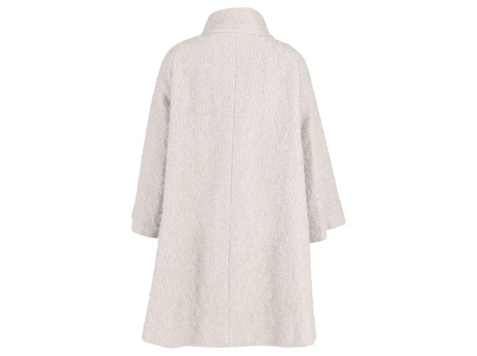 Cappotto Lungo Carolina Herrera Linea A in Lana Beige - vista 3