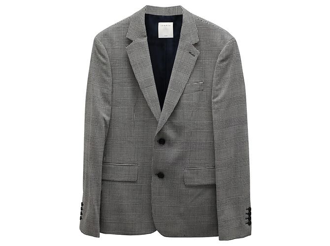 Sandro Paris Suit with Houndstooth Check Design in Grey Polyester - view 4