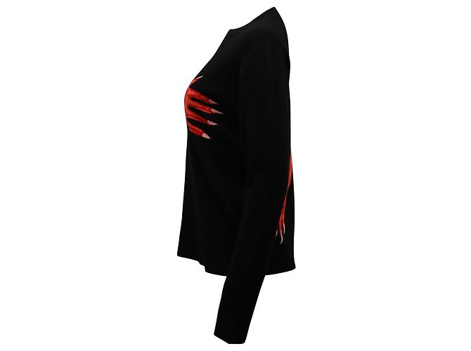 Loewe Glove Intarsienpullover aus schwarzer Wolle - Ansicht 2