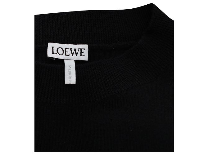 Loewe Glove Intarsienpullover aus schwarzer Wolle - Ansicht 4