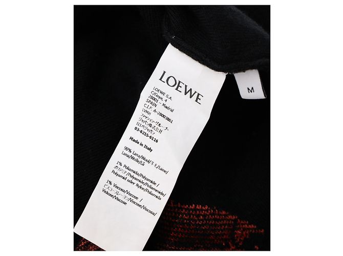 Loewe Glove Intarsienpullover aus schwarzer Wolle - Ansicht 5