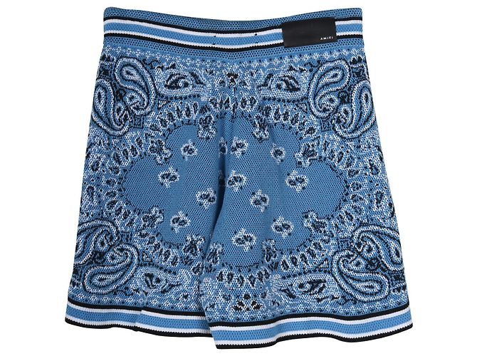 Amiri Pantaloncini Bandana da Uomo in Cotone Stampato Azzurro - vista 2