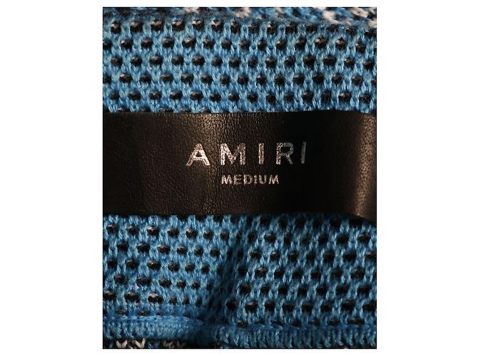Amiri Pantaloncini Bandana da Uomo in Cotone Stampato Azzurro - vista 4