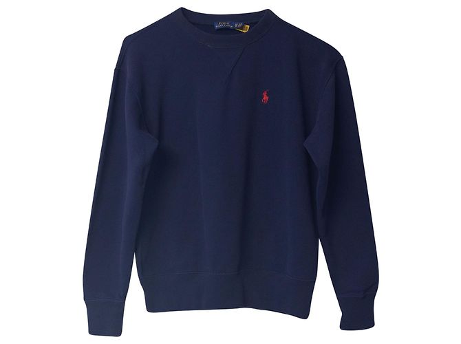 Polo Ralph Lauren Sweatshirt mit besticktem Logo aus marineblauer Baumwolle - Ansicht 4