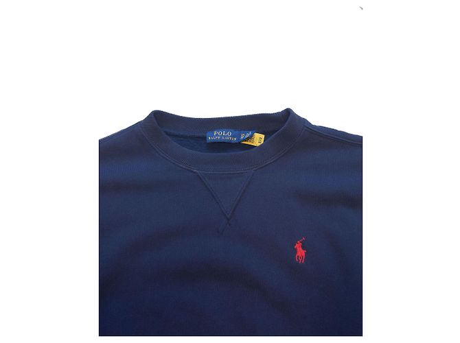 Polo Ralph Lauren Sweatshirt mit besticktem Logo aus marineblauer Baumwolle - Ansicht 6