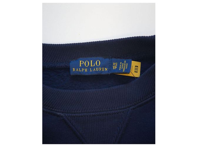 Polo Ralph Lauren Sweatshirt mit besticktem Logo aus marineblauer Baumwolle - Ansicht 7
