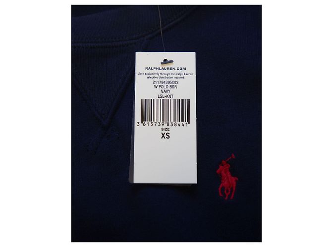 Polo Ralph Lauren Sweatshirt mit besticktem Logo aus marineblauer Baumwolle - Ansicht 8
