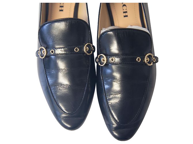 Coach Mocassins Isabel en Cuir Noir - vue 6