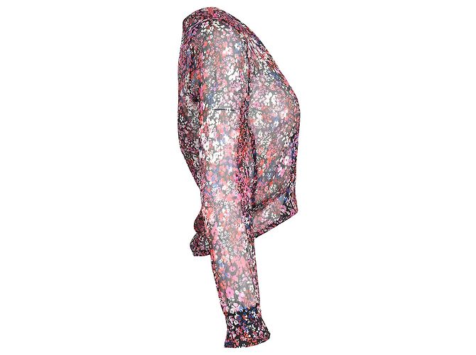 Durchsichtige Maje-Bluse aus Polyester mit Blumendruck Python drucken - Ansicht 3
