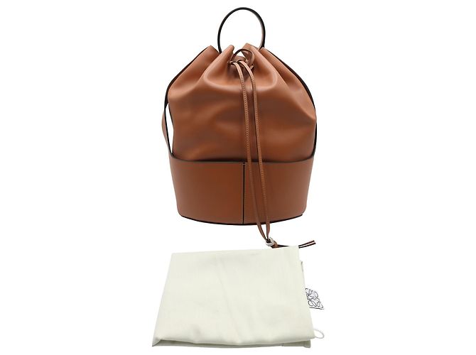 Borsa a secchiello Loewe Balloon in pelle marrone chiaro - vista 8