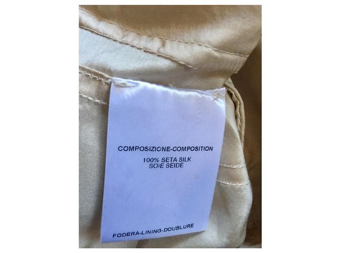 Calça combate de seda bege dourada Alexander McQueen Dourado - vista 5