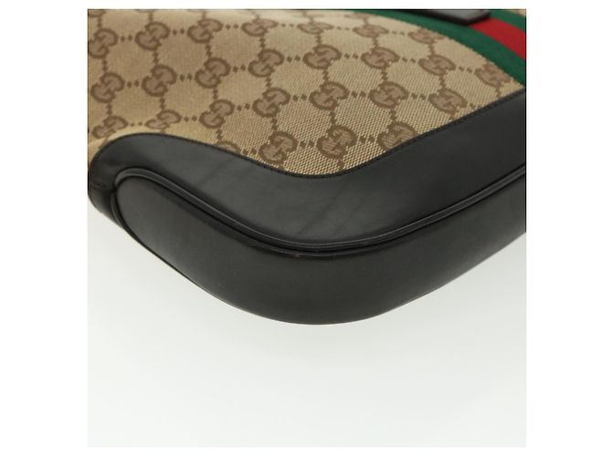 GUCCI GG Canvas Jackie Web Sherry Line Borsa a tracolla Beige Rosso Verde Auth rd3512 - vista 15