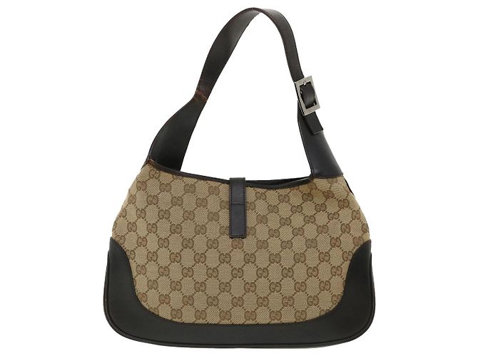 GUCCI GG Canvas Jackie Web Sherry Line Borsa a tracolla Beige Rosso Verde Auth rd3512 - vista 2
