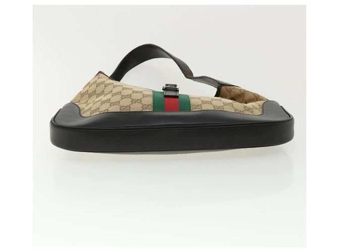 GUCCI GG Canvas Jackie Web Sherry Line Borsa a tracolla Beige Rosso Verde Auth rd3512 - vista 5