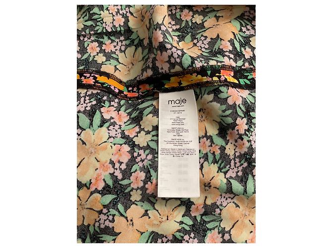 Maje Kleid aus Viscose mit floralem Muster asymmetrisch Mehrfarben - Ansicht 2