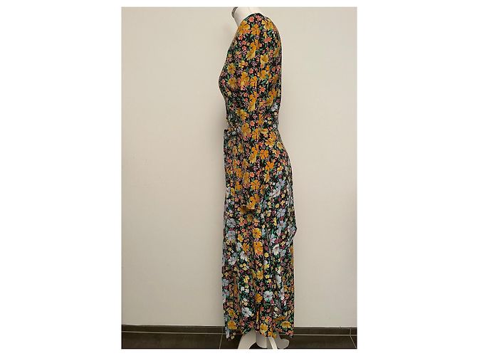 Maje Kleid aus Viscose mit floralem Muster asymmetrisch Mehrfarben - Ansicht 4