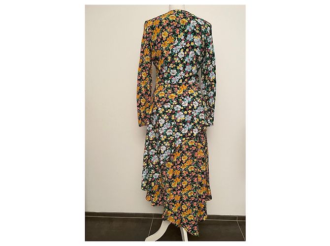 Maje Kleid aus Viscose mit floralem Muster asymmetrisch Mehrfarben - Ansicht 5