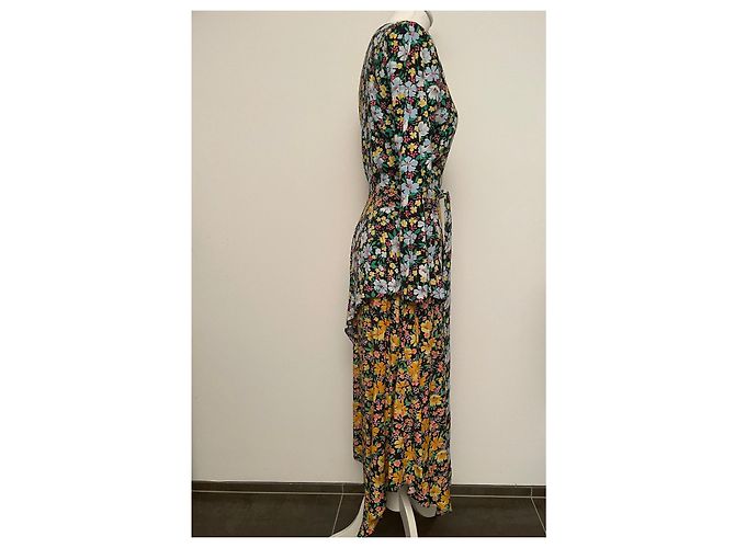 Maje Kleid aus Viscose mit floralem Muster asymmetrisch Mehrfarben - Ansicht 6