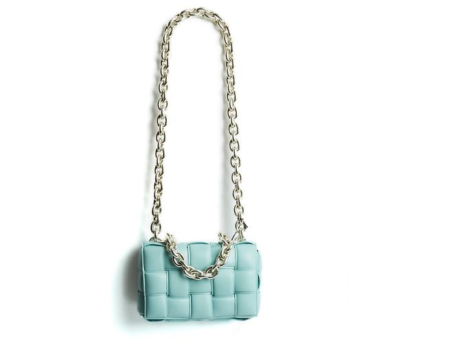 Cassette Bottega Veneta CASSETTA A CATENA MENTA NUOVA Blu chiaro - vista 2