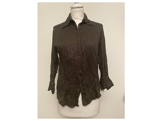 Roberto Cavalli Seidenbluse Dunkelgrau Anthrazitgrau - Ansicht 4